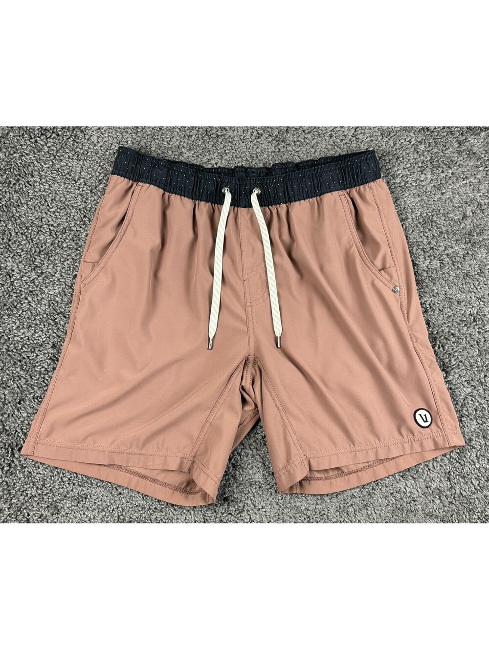 Vuori Mens Kore Shorts L Lined Terracotta Clay Dotted Waistband Athletic Run